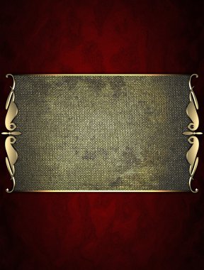 altın tabak ve güzel bir altın trim ile kırmızı bir arka plan