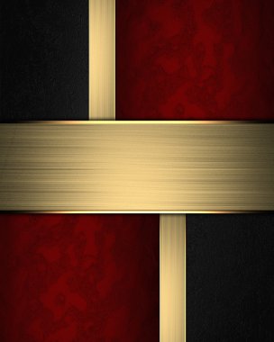 siyah ve kırmızı ekler ve altın tabela ile altın doku