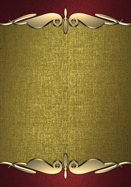 altın tabak ve güzel bir altın trim ile kırmızı bir arka plan