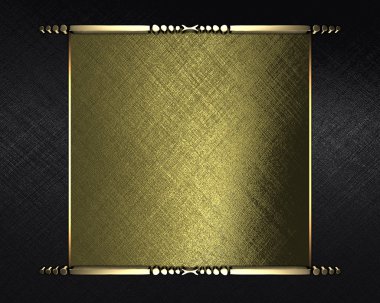 metin ve altın trim altın adı plakalı siyah doku