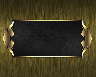 altın arka plan siyah saç ve güzel altın trim ile