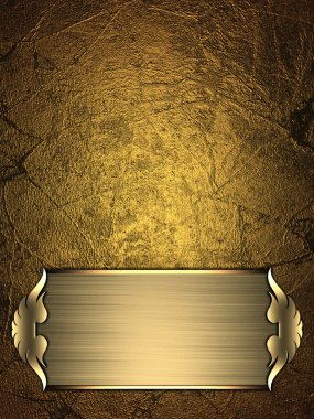 altın tabak ve güzel bir altın trim altın arka plan