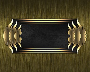 altın arka plan siyah saç ve güzel altın trim ile