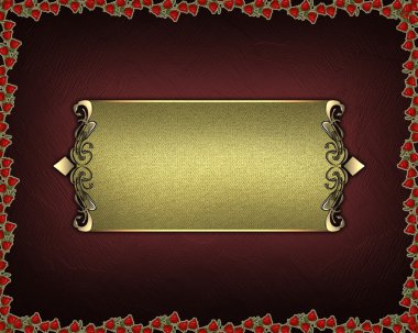 Kırmızı güllerin kenarları ve siyah tabela ile doku