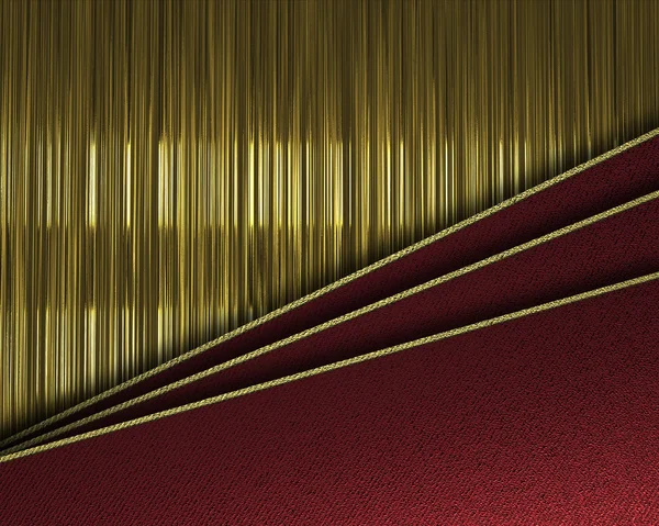 Guld bakgrund med lutande röda pappersark. — Stockfoto