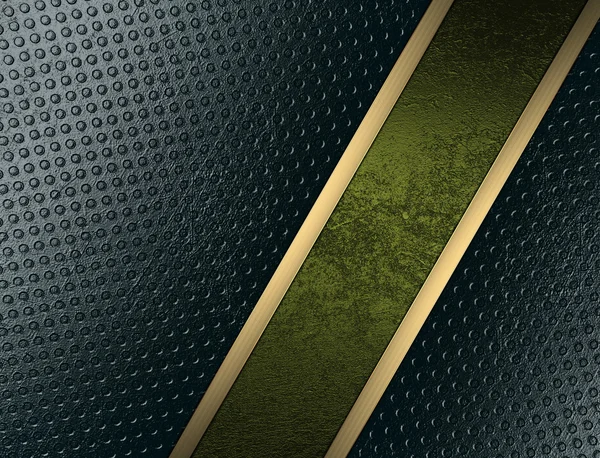 Blå abstrakt textur med gröna utklipp, med guld band — Stockfoto