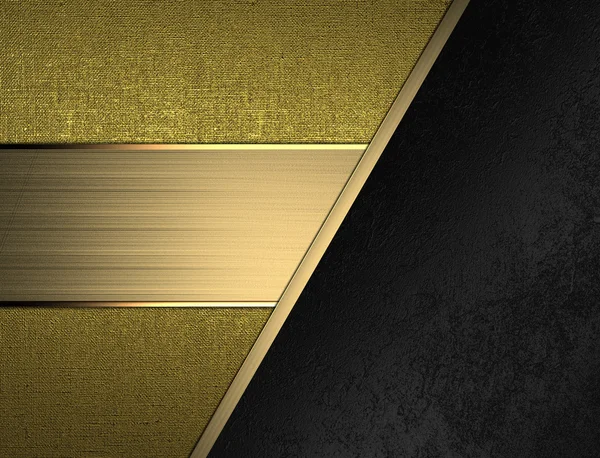 Ouro e textura preta separados fita de ouro e placa de identificação de ouro — Fotografia de Stock