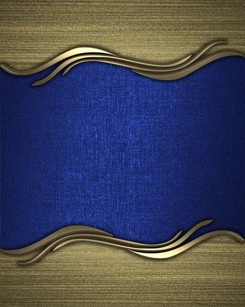 Kék gazdag textúra, arany szegéllyel — Stock Fotó