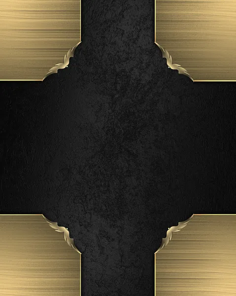 Черная текстура с золотыми углами с красивым узором — стоковое фото