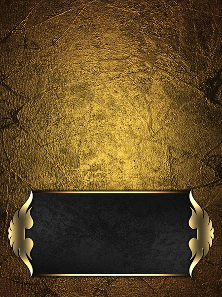 Gold Background with black plate and a beautiful gold trim — Stock Fotó