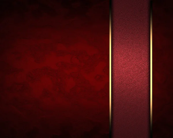 金のトリムとの赤い銘板のデザイン テンプレート - 赤いテクスチャ — ストック写真
