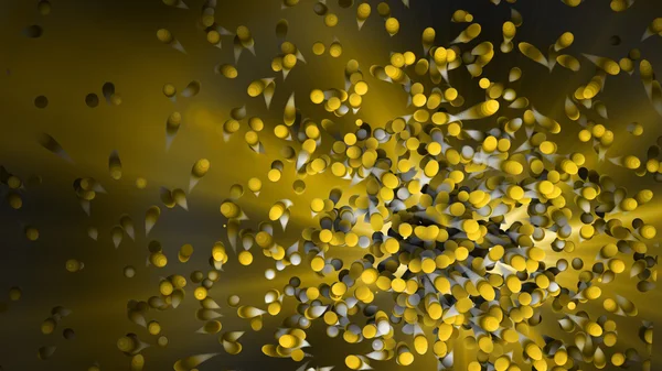 3D. abstract yellow background with many yellow beads — Stock Photo, Image