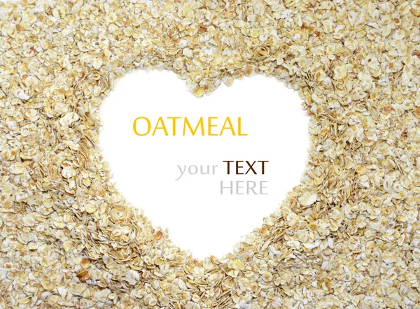 White heart painted on oatmeal — Stock Photo, Image