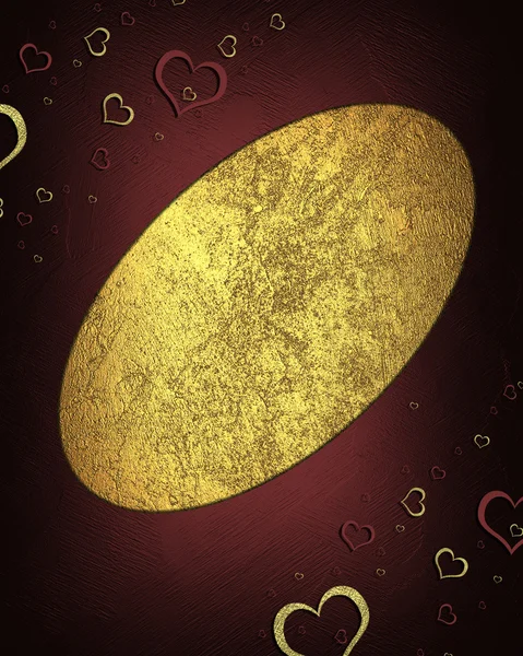 Beautiful texture with red and gold hearts. valentine's day — Stock Photo, Image