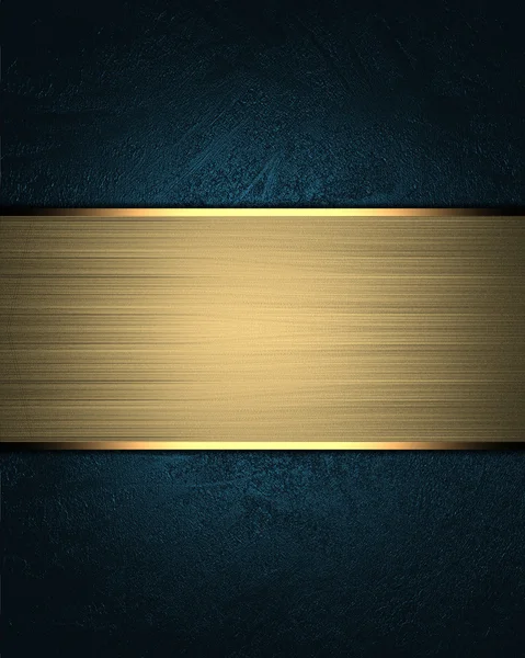 ゴールド銘板と青色の背景 — ストック写真