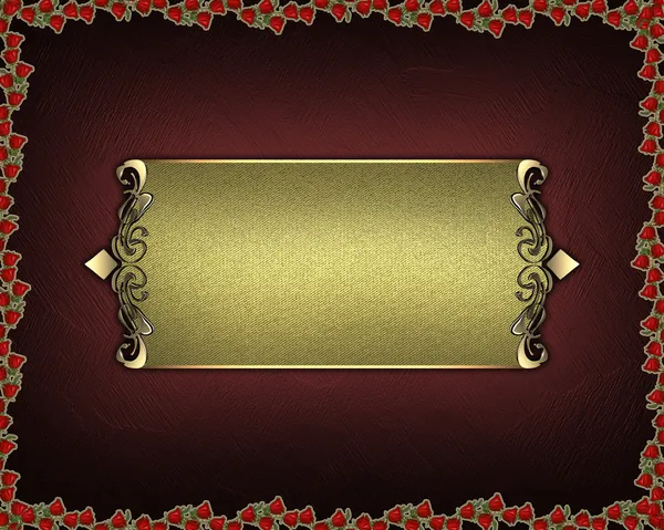 Kırmızı güllerin kenarları ve siyah tabela ile doku