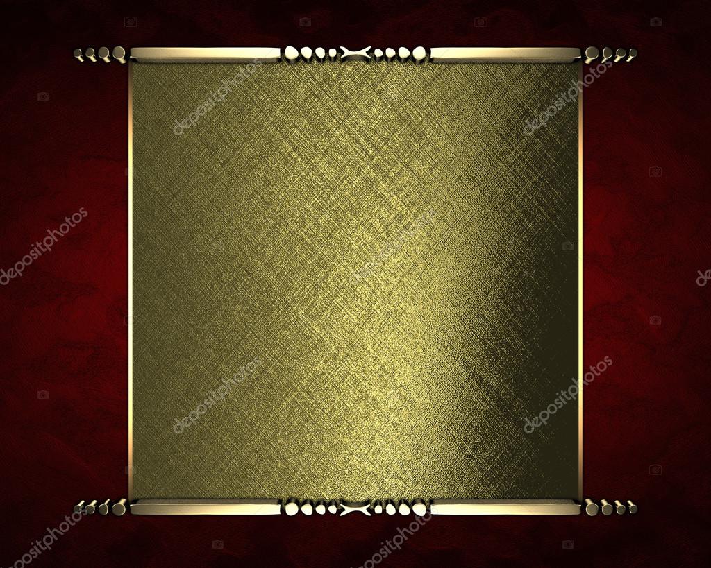 Red Texture With Gold Name Plate For Text And Gold Trim Stock Photo By C Swevil