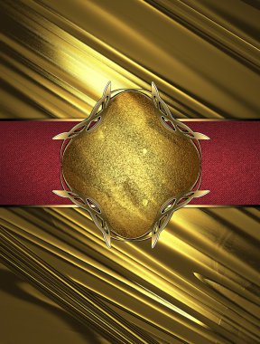 Altın dokulu altın isim levhası ile altın süslü kenarları ve