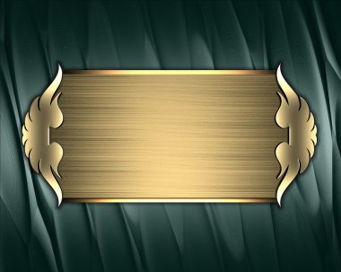 Yeşil doku altın tabela ve altın trim ile