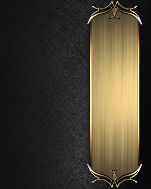 siyah doku güzel altın tabela ve altın trim ile