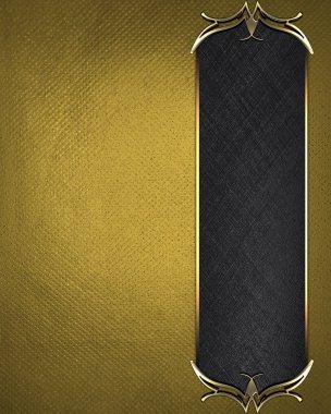 Altın süslü kenarları güzel siyah tabela ile altın doku
