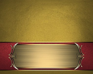 Altın süslü kenarları güzel altın isim levhası ile altın doku