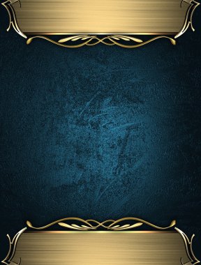 Mavi zengin dokulu altın kenarları ve altın trim ve