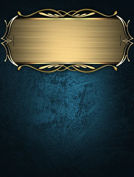 Mavi doku ile altın süslü kenarları güzel altın isim levhası
