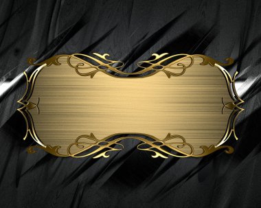 Altın süslü kenarları altın adı plakalı metal doku