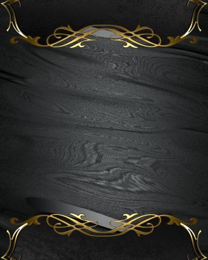 siyah zengin doku siyah kenarlar ve altın trim