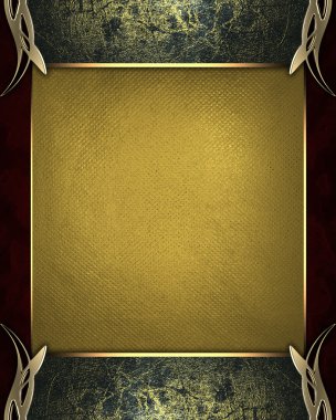 siyah kenarlar grunge altın trim ve altın isim levhası ile