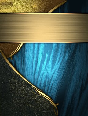 블랙, 골드 트림와 골든 가장자리와 블루 텍스처