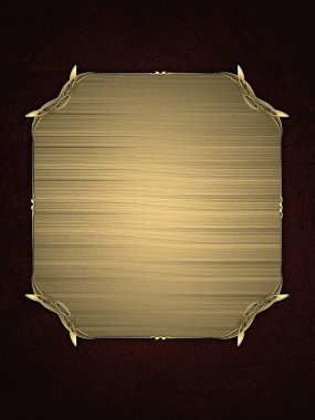 Kırmızı dokulu altın altın isim levhası ve trim