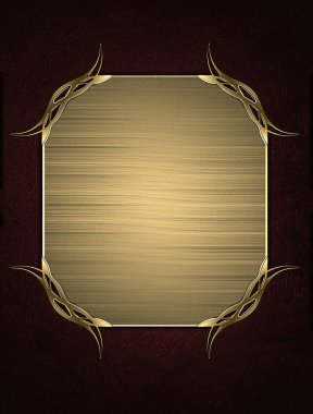 Kırmızı dokulu altın altın isim levhası ve trim