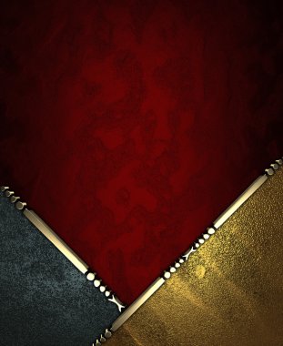 Kırmızı zengin dokulu ve siyah ve altın köşeler