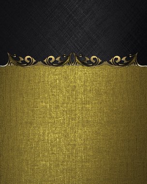 Altın zemin üzerine altın süslü kenarları siyah plaka