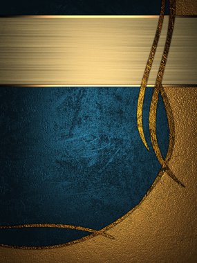 Altın ve mavi dokulu altın süs eşyaları ve altın tabela ve