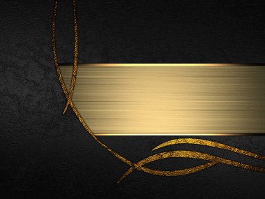 siyah dokulu altın süs eşyaları ve altın tabela ve