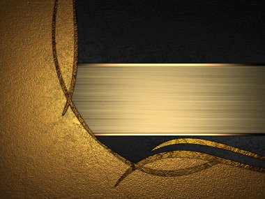 Altın ve siyah dokulu altın süs eşyaları ve altın tabela ve