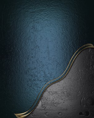 mavi zemin üzerine altın süslü kenarları ile demir plaka