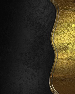 siyah zemin üzerine altın süslü kenarları ile altın plaka