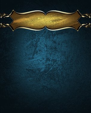 güzel bir plaket altın desenli mavi doku