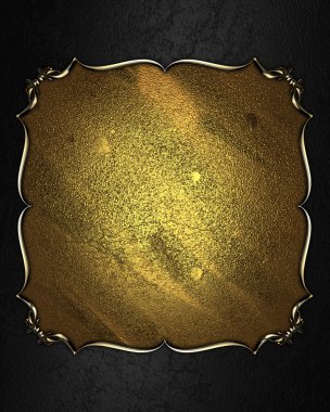 bir altın adı plaka altın desenli siyah doku