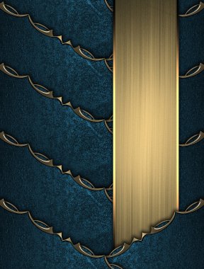 mavi kurdele altın tabela ile süslü altın kenarlı