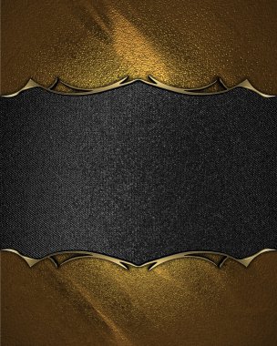 güzel bir siyah plaket altın desenli sarı doku