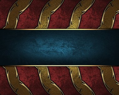 kırmızı kurdela mavi tabela ile süslü altın kenarlı