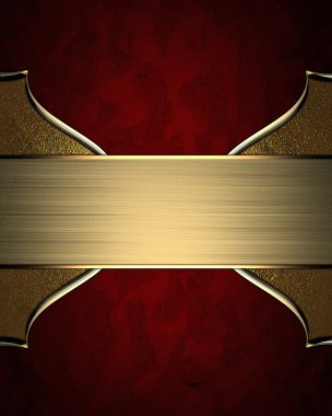 Altın tabela altın zemin üzerine altın süslü kenarları kırmızı plakalar