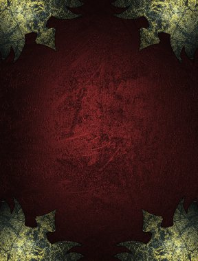 Kırmızı doku ile giyilen altın köşeler