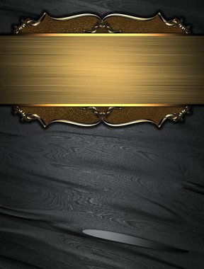 siyah dokulu altın altın isim levhası ve trim