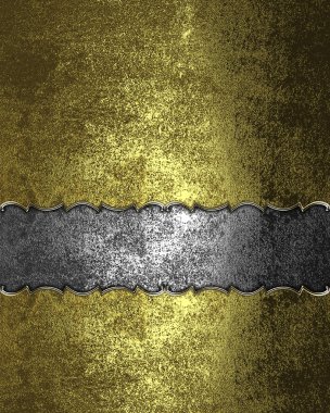 tasarım şablonu. Altın Grunge doku demir tabela ile